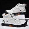 Handmand Casual Leather Shoes Outdoor Men Boots Autumn Retro Breathable Casual Shoes Lace Up Blue Ankle Boots Winter Autumn