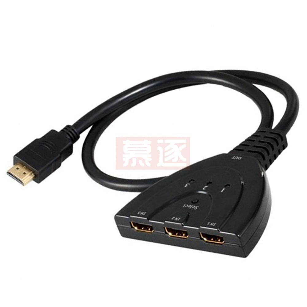 

4K*2K 3-портовий HDMI-сумісний перемикач 1.4b 4K-перемикач HD-кабельний розподільник 1080p 3-дюймовий 1-вхід 3-виходи концентратор для DVD HDTV Xbox PS