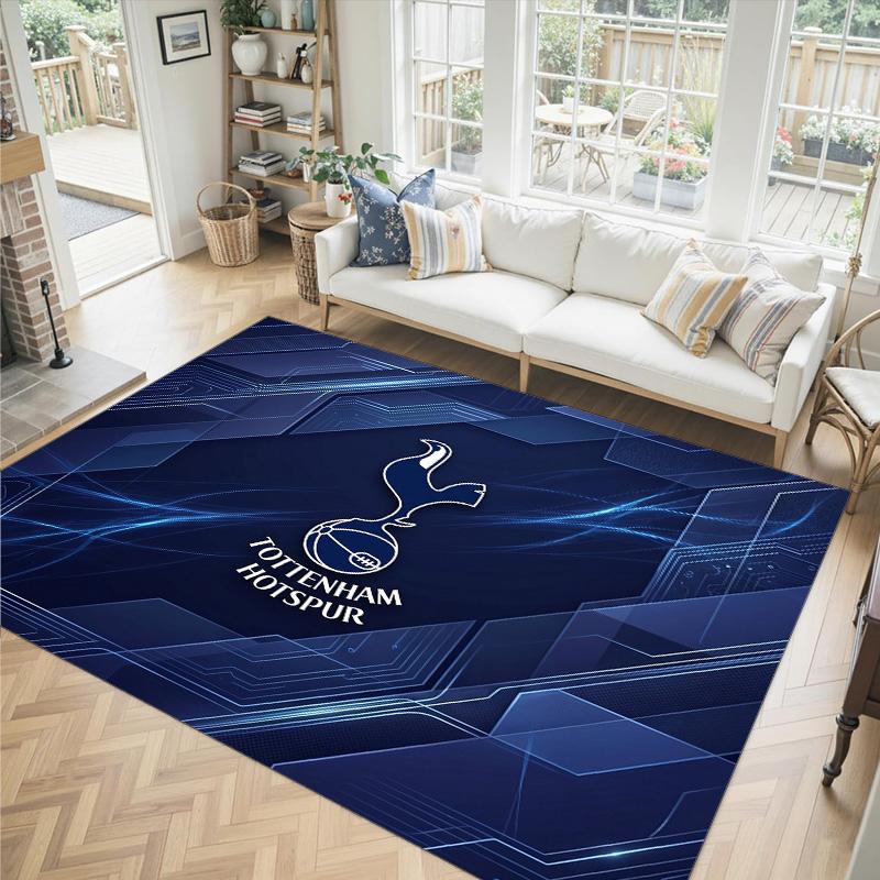Tottenham Hotspur Design Crystal Velvet Carpet Cozy Non?Slip Printed Rug For Bedroom Living Room Entrance
