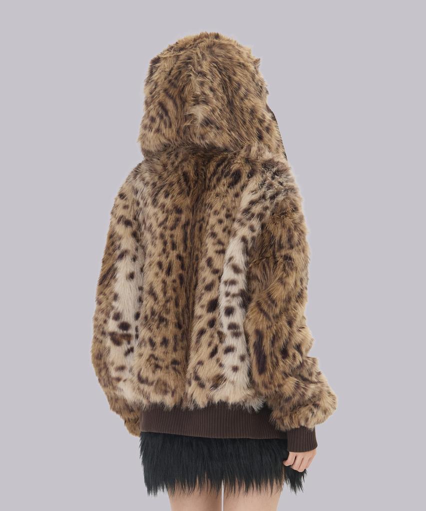 Jaded London (U) Bear Leopard Faux Fur Jacket Brown