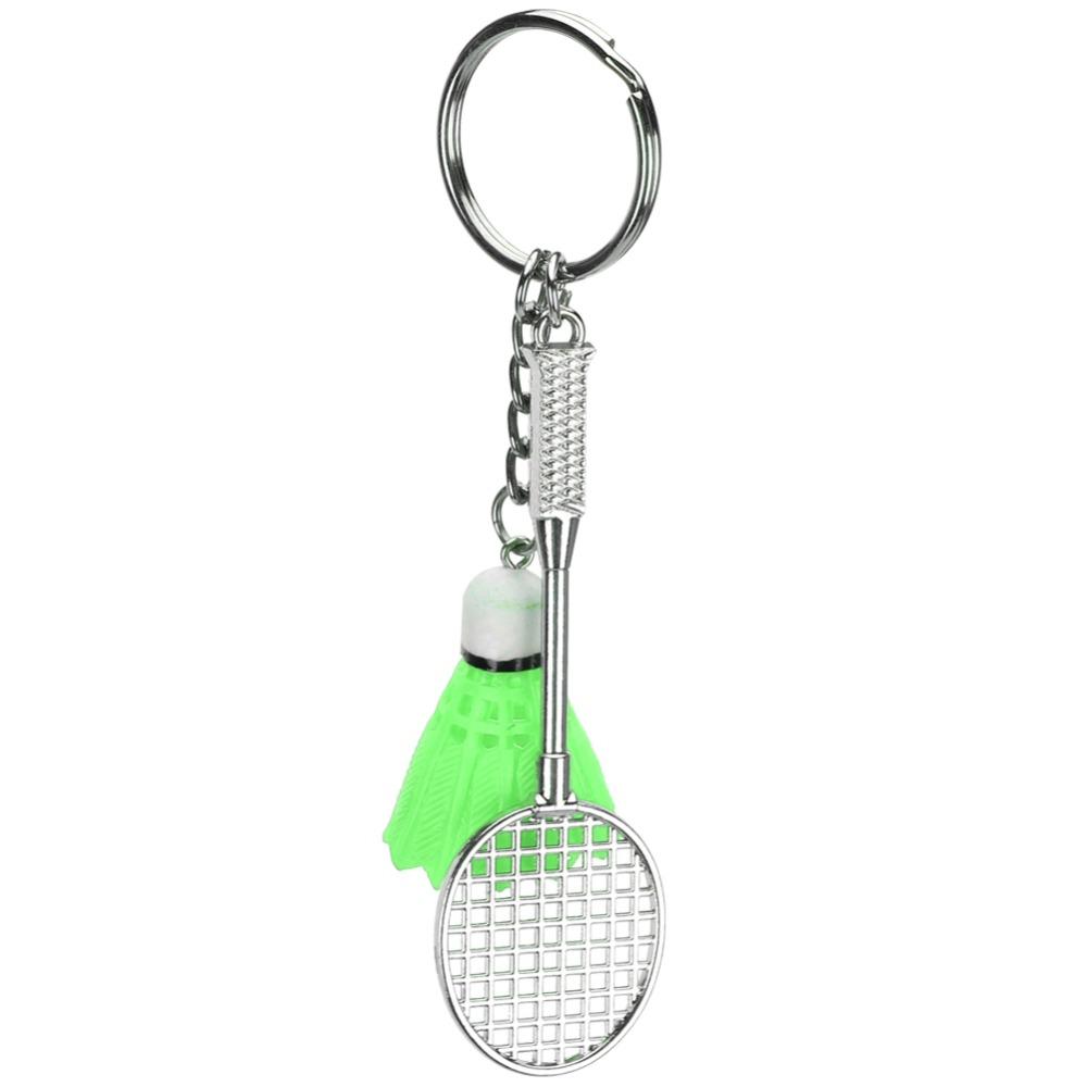 6pcs Compact Size Badminton Keychain Simulation Design Sports Keychain  For Daily Carry