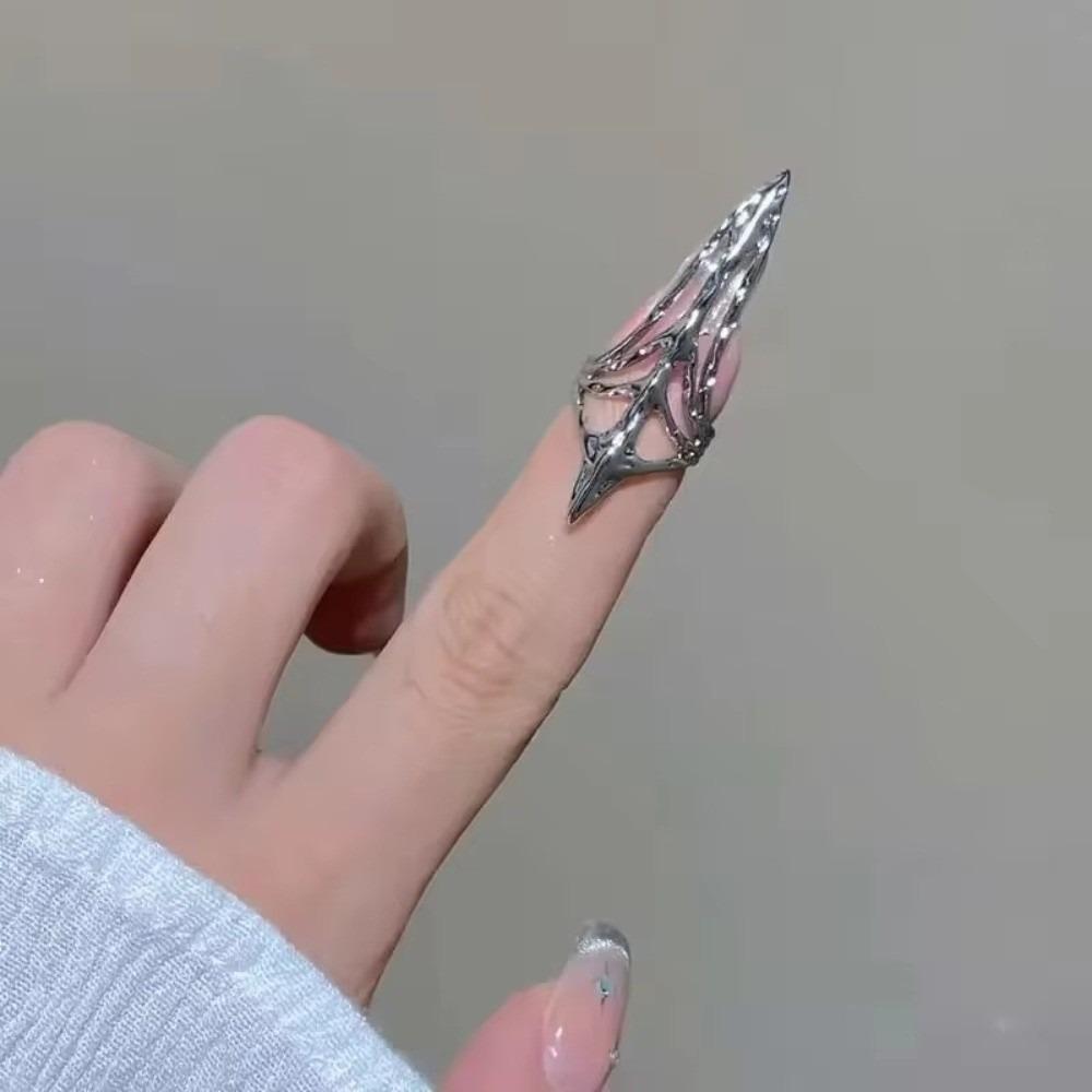 Fingertip Ring Fingertip Protective Cover Metal Hollow Ring Jewelry New Punk Ring Gift