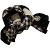 Cute Girl Smiling Face Scarf Ins Korean Style Wool Double Sided Black and White Plaid Scarf Student Girl Shawl Korean New