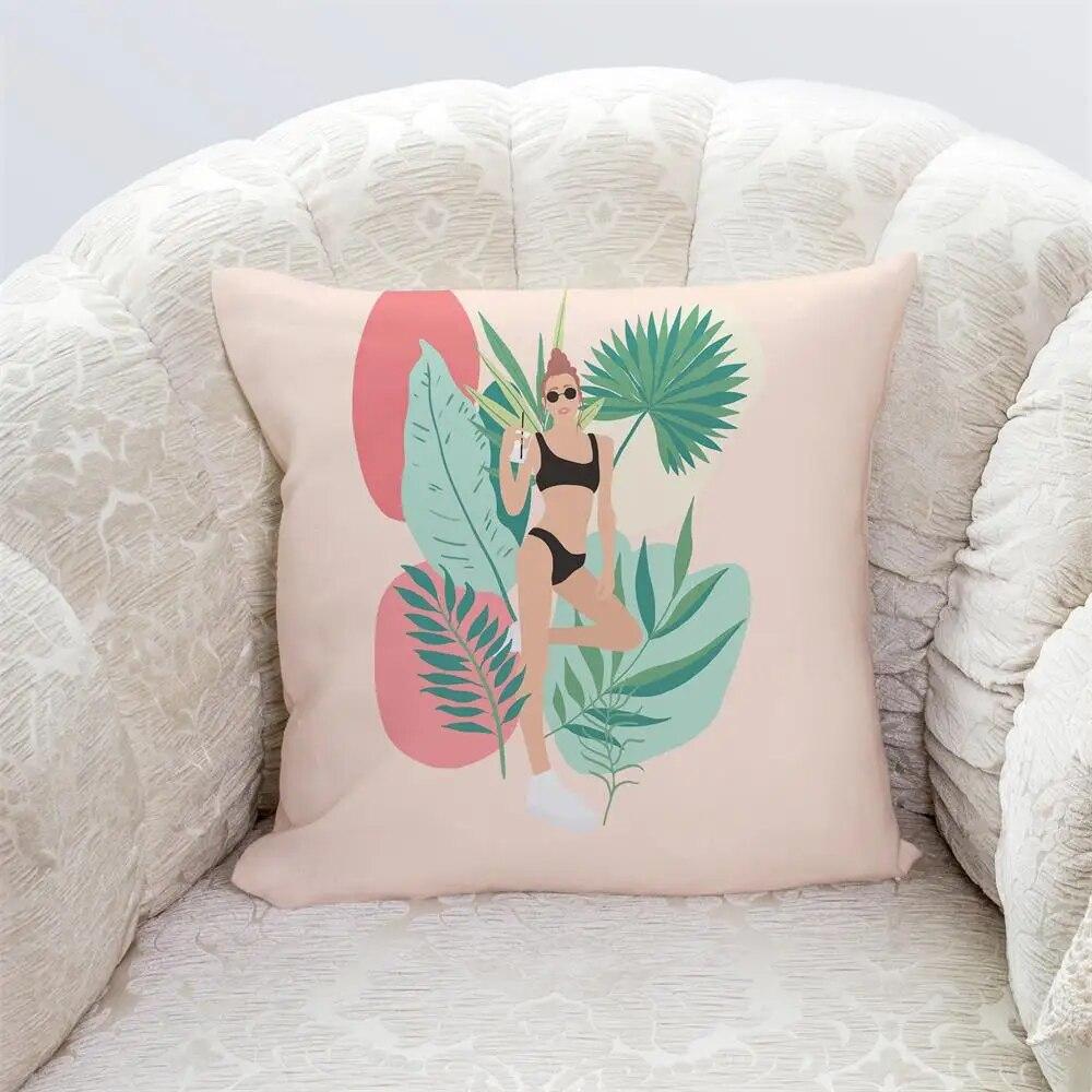 Bedroom Living Room Home Cushion Cover Geometric Abstract Pillowcase Modern Office Decor