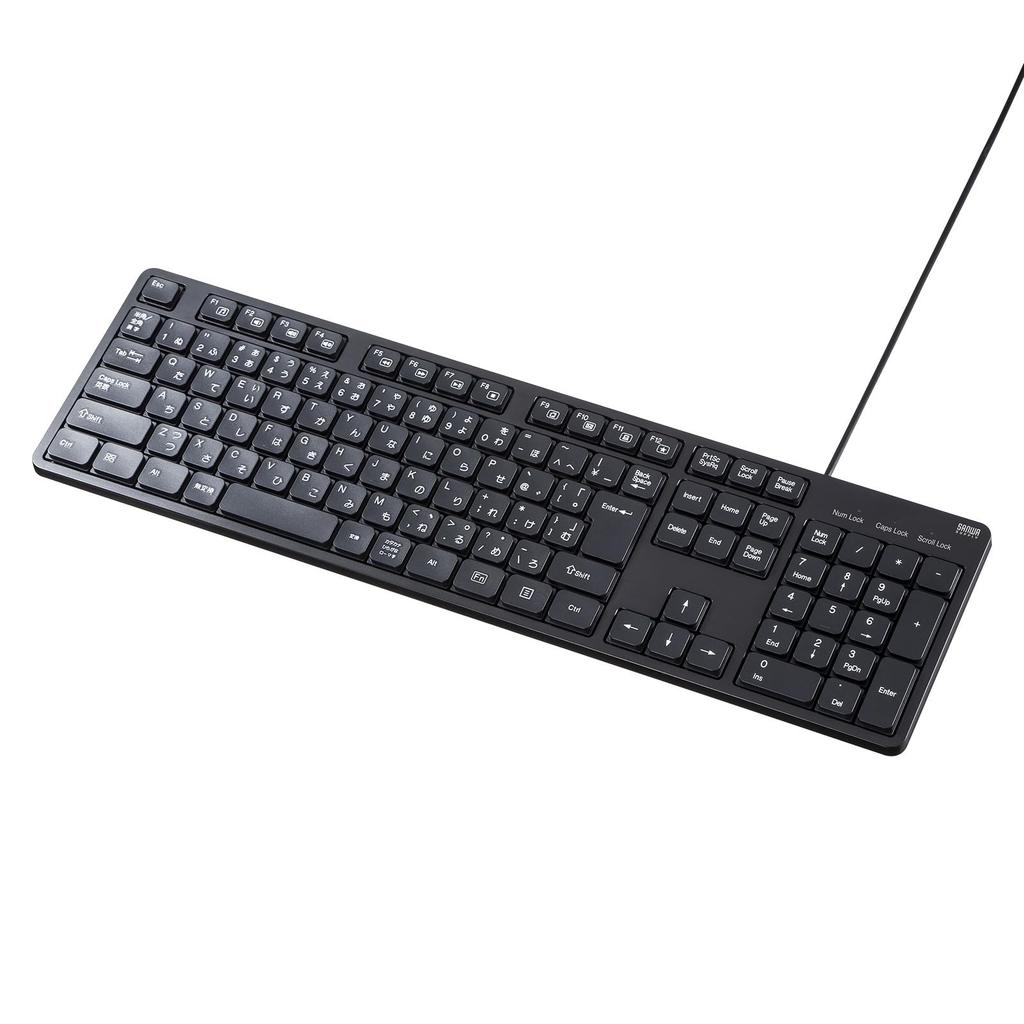 Sanwa Supply Silent Keyboard (Wired, with Numeric Keypad) SKB-SL37BK