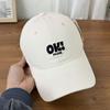 Fashion Hat New Alphabet Embroidery OK Spring and Summer Versatile Face Small Soft Top Cap Children's Big Head Round Face Baseball Cap Men's Trend
