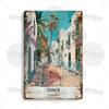 Maghreb Travel Cityscape Metal Sign Tunisia Alger Algeria Chefchaouen Morocco Marrakesh Oran Kabylie Hammamet Tunis Gafsa Plaque