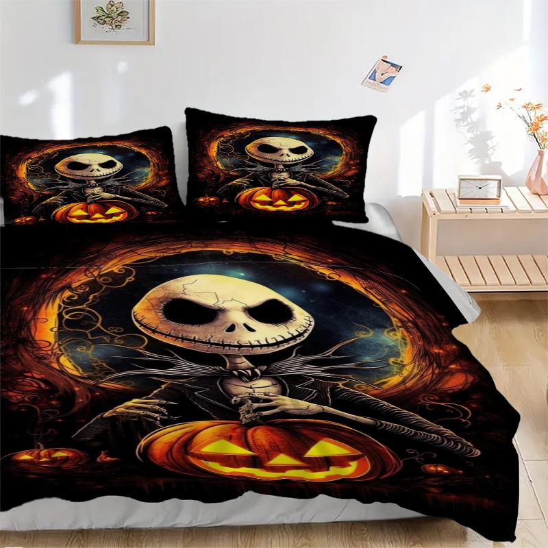 Nightmare Before Christmas Jack Print 3Pcs Bedding Setduvet Cover With 2 Bedropillowcase Home Birthday Gift
