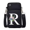 New Letter-printed Black Oblique Span Bag, Mobile Phone Bag, Light To Carry, Vertical Length and Width Change Bag
