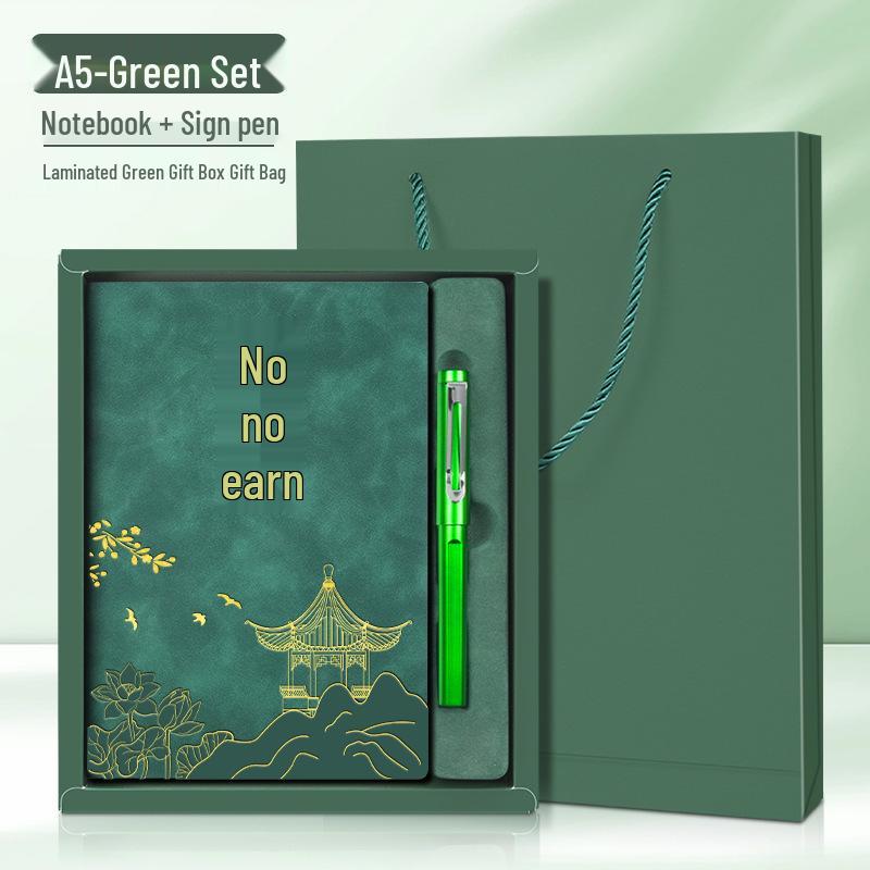 A5 Leather Business Notebook Gift Set with Custom Logo