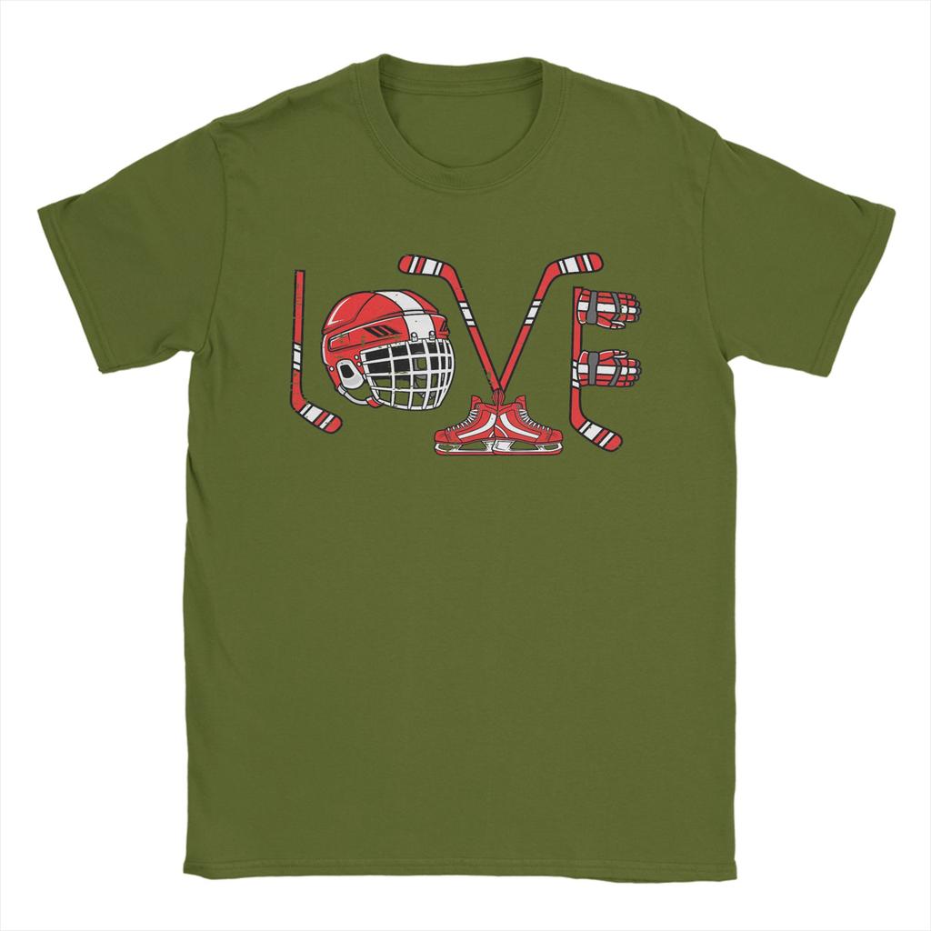 Funny Valentines Day Love Ice Hockey Items Unisex Boys TShirt for Unisex Round Collar 100 Cotton Tee Shirt Gift Idea Tops