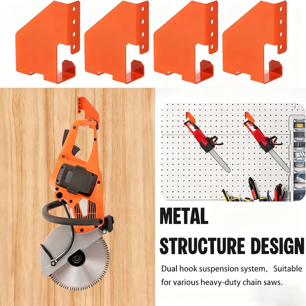 Chainsaw Wall Mount Holder Heavy Duty Chainsaw Hooks Wall Mount Chainsaw Rack Garden Power Tool Organizer Hanger