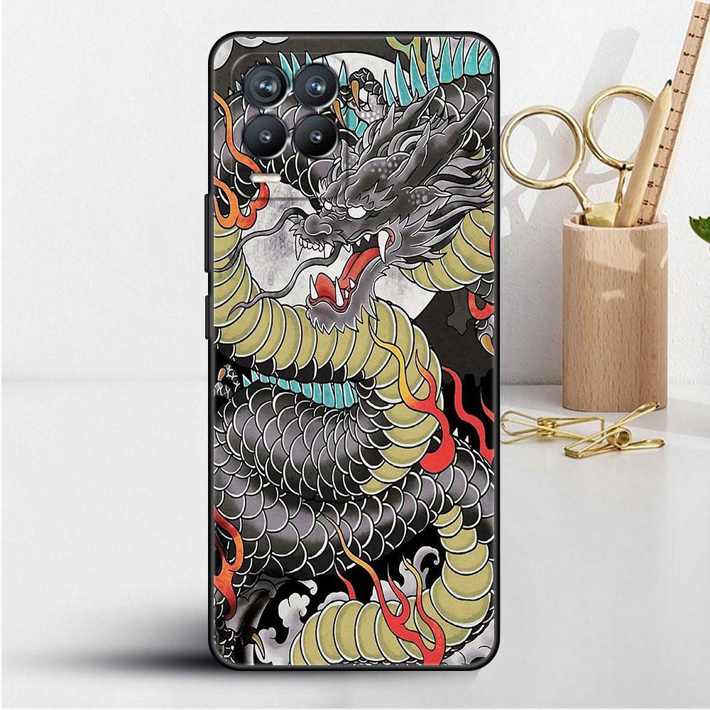 Case For Realme 8 C21y GT Neo 2 3 8i C21 7 C11 6 C12 C35 C3 GT 9 Pro C12 Silicone TPU Phone Cover Animal Dragon