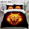Colorful Flame Duvet Cover 3D Cool Fire Bedding Set for Kids Girls Soft Microfiber Quilt Cover with Zipper Closure