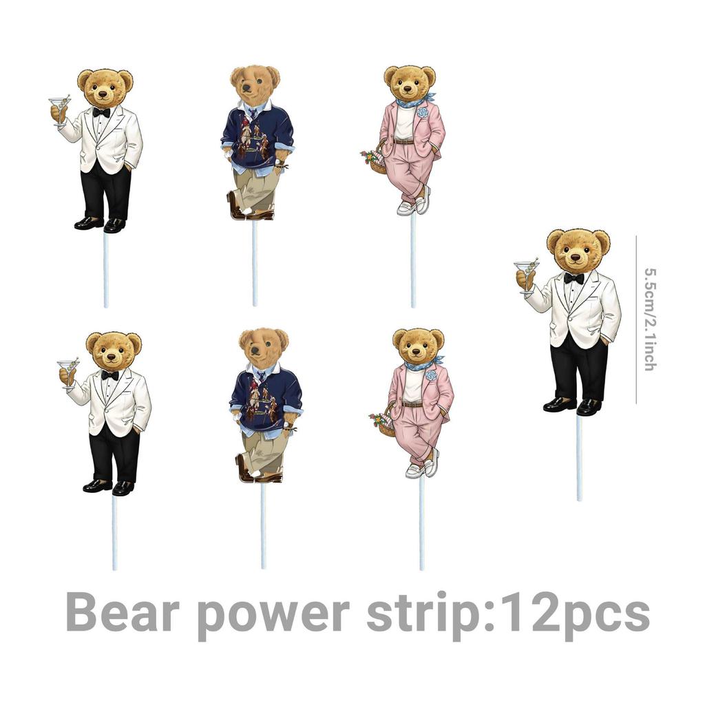 In-Stock Teddy Bear Toothpick Cake Decor Set for Kids' Parties