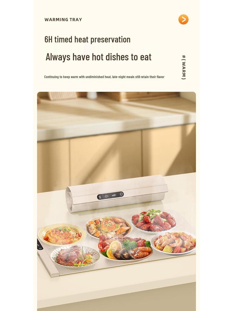 Flexible Silicone Food Warmer: Foldable Heat Preservation Pad for Hot Dishes