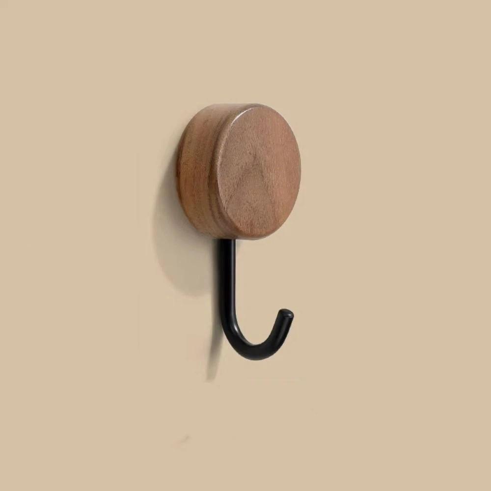 Solid Wood Wall Mount Hook No Drilling Bathroom Hook Space Saving Wood Hook  Door Hanging