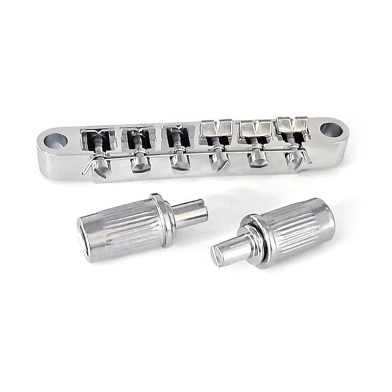 6 String Guitar Roller Saddle Bridge Tailpiece Upper Lower String Bridge with Studs Tune-O-Matic Bridges Replacement
