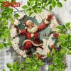 1 pièce Art Mural Métallique 3D Père Noël Vintage Décor de Fête Rustique Style Bohème pour Maison Bureau Cadeau