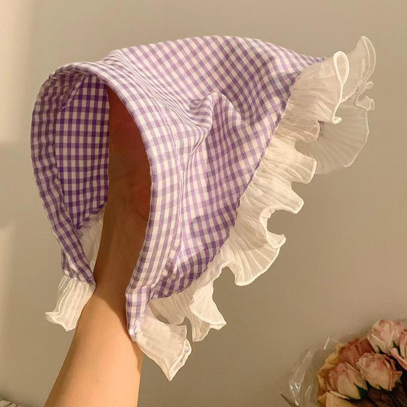 Fashion Vintage White Lace Headband, French Triangle Headband, Countryside Style Hairband for Women Girls Hair Hoops Accessories