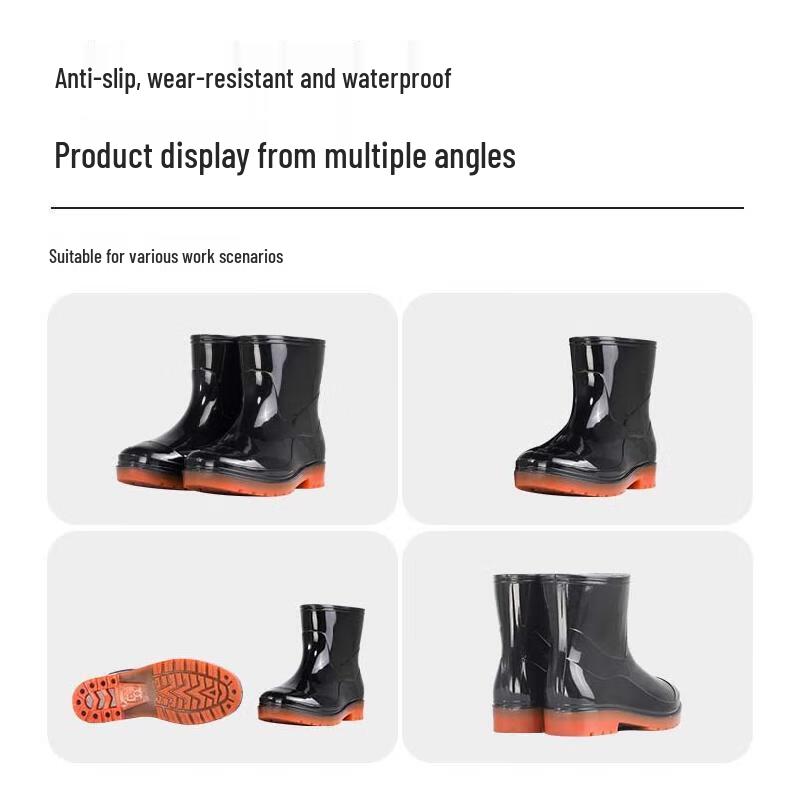 QINXING Low-Cut Waterproof Rain Boots