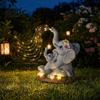 Solar-Gartenlicht für den Außenbereich, Katzenstatue, Harz-Getigert-Dekoration mit automatischer LED-Balkondekoration, IP65 Wasserdichtes Rasenornament für Terrasse, Geschenk für Liebhaber