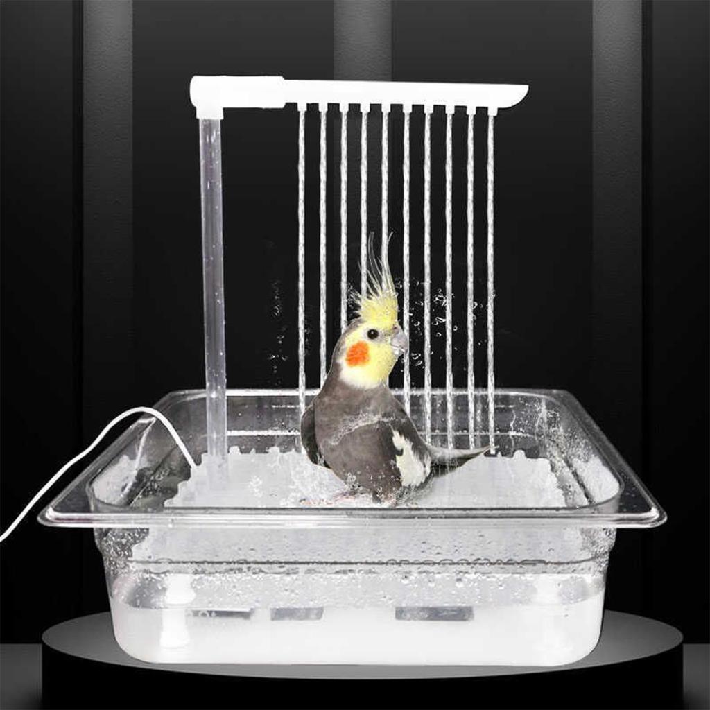 Parrot Automatic Bathing Set Include Pump Head USB Cable Fountain Cage Bird Bath With Running Water Automatic Pet Tool For Birds