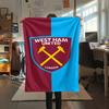 1 Peça Manta de Flanela com Estampa do West Ham United, Alta qualidade Todas as Estações, Decoração de Casa, Calor e Conforto, Perfeita para Presentes de Natal