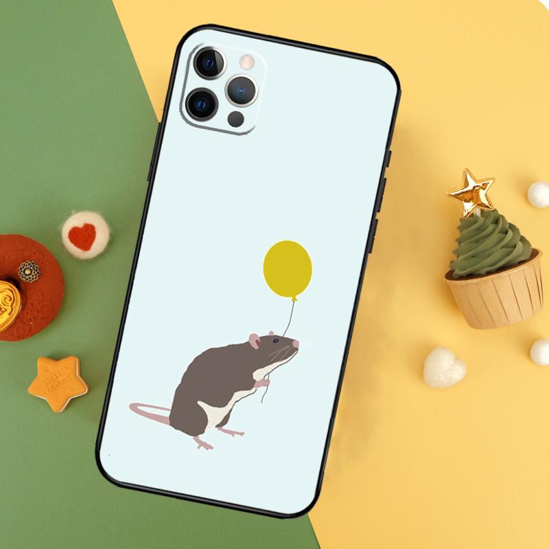 Cute Cartoon Animal Rat Phone Case For iPhone 17 17Air 16 15 14 13 11 12 Pro Max 12 13 Mini 16E Shockproof Cover