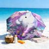 1pc Dreamy Rainbow Unicorn Umbrella Portable Folding Umbrella Iron Frame Hole Bone Structure Outdoor Home Umbrella
