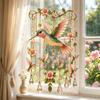 Jijijing Hummingbird Wind Chime, Chimes for Outside, Stained Glass & Crystal Sun Catcher Windchime, Colorful Bird Yard Decorations Outdoor,