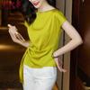 High-end Short Sleeved Blouse for Women Summer Chiffon Satin Top Elegant Stylish Shirt for the Summer