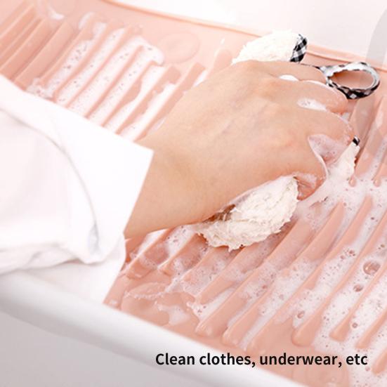 Laundry Board Foldable Non-slip Suction Silicone Portable Folding Dirty Clothes Washing Board Daily Use