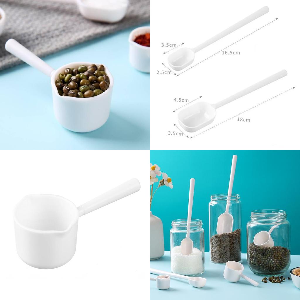 Modern Minimalist Plastic Coffee Bean Scoop With Long Handle For Home Brewing And Baking