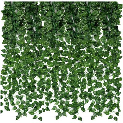 12/24/36 Pcs Artificial Ivy Leaves Garland for Weddings, Parties, and Home Decor - Realistic Greenery Hanging Plant Vine
