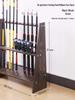 10-Tier Wooden Fishing Rod Display Stand: Floor-Standing Rack for Home & Shop.