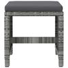 4 Piece Garden Chair and Footstool Set Grey Poly Rattan