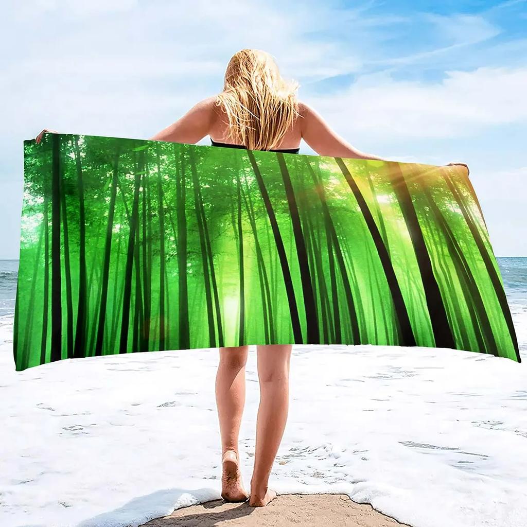 Bamboo Beach Towel Microfiber Bath Towel Quick Dry Sand Free Towels For Vacation Outdoor Swimming Pool Beach Yoga Travel Sport