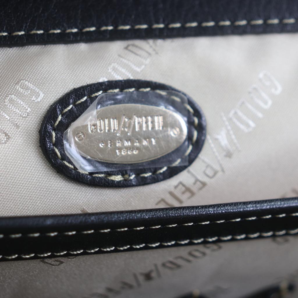 Great GOLD PFEIL Briefcase Lockable doctor bag/Dulles bag black leather mens Used