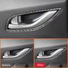 Carbon Fiber Car Inner Door Pull Handle Panel Ring Bowl Frame Decoration Sticker For Mazda 3 Axela 2014-2017 Auto Accessories