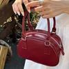Red Bag, Spring and Summer Women's 2024 New Trendy Korean Versatile Portable Bowling Bag, Versatile Messenger Bag, Small Square Bag.