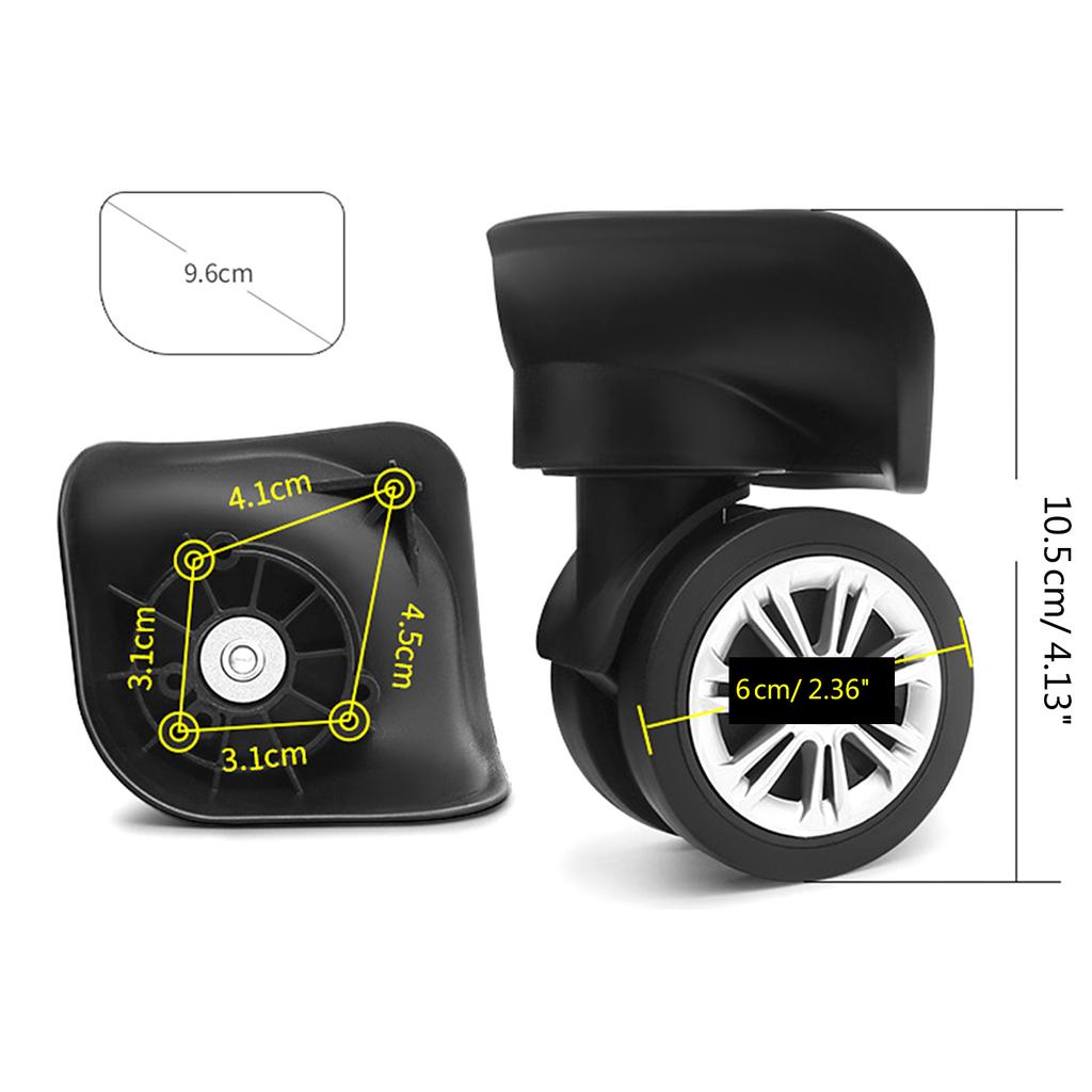 2Pcs Trolley Casters Replacement Heavy Duty Roller Wheel for Luggage Box Suitcase 360 Degree Swivel Kit Silent Wheel