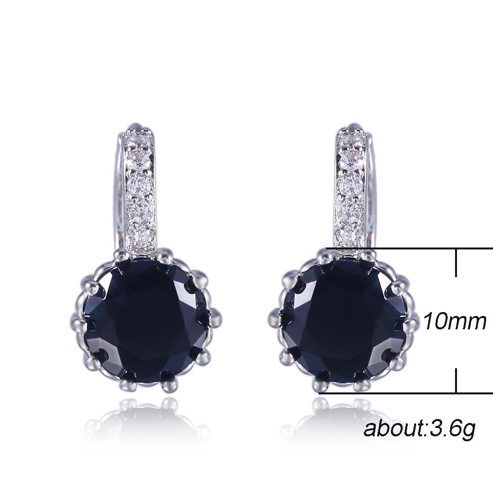 Temperament Versatile Simple Wind Zircon Earrings Women'S 11-Color Optional Ear Buckle Earrings