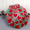 1pc Heart Pattern Automatic Umbrella | Portable Foldable 8-Rib Manual Open, Cute Birthday & Holiday Gift for Outdoor Yy260107089