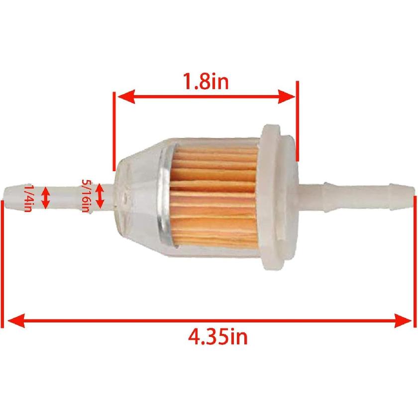 25 050 22-S Inline Fuel Filter Am116304 for John Deere Kohler Gy20709 120-436 1/4 Inch and 5/16 Inch Fuel Line Replaces Pack Of 2