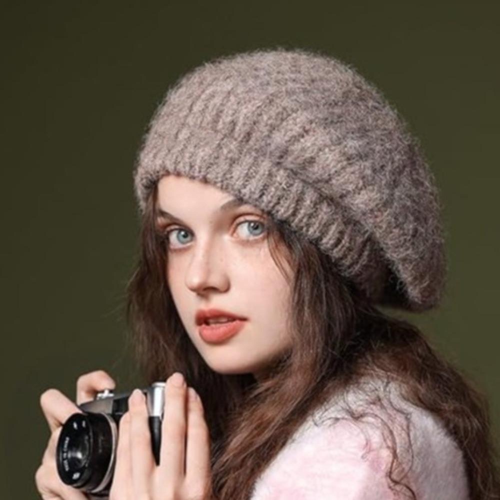 Elastic Knitted Berets British Style Artist Hat Fashion Newsboy Cap Outdoor