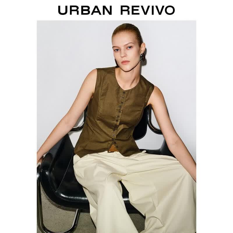 Women's Retro Cotton-Linen Blend Vest