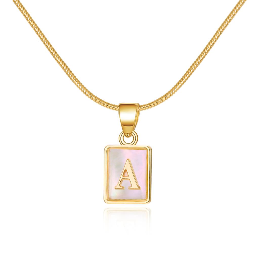 Fashion Shell 26 Letters A-Z Name Alphabet Pendant Necklace For Women Men Gold Color Choker Necklace Couples Birth Gift Jewelry