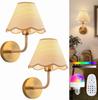 Rechargeable RGB Battery-Powered Wall Lamp - Creative American Style for Living Room or Bedside, Includes Remote Control