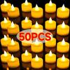50/1PCS Flameless Candle Lights Battery Powered Warm Light Tealight Lamp for Wedding Party Birthday Decoration Candles Lighting
